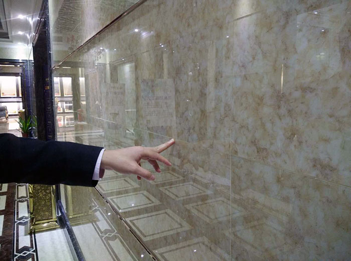 Z6官网微晶石铺贴墙面留缝