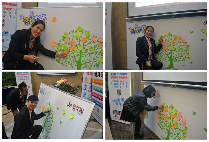 Z6官网瓷砖员工们在允诺墙贴上自己的新年欲望