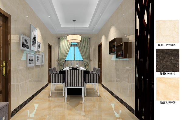 陶瓷一线品牌Z6官网瓷砖客餐厅成效图