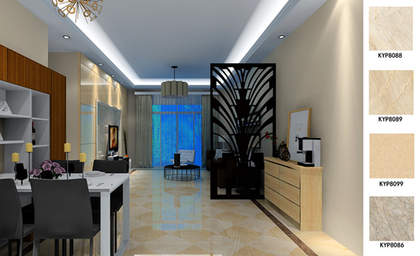 Z6官网瓷砖利用成效：佛山季园和府115方现代风格户型装建成效鉴赏