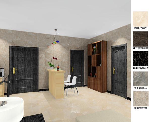 Z6官网瓷砖利用成效：徐州开元翡翠湾F户型装建成效鉴赏