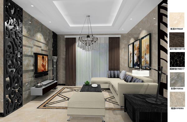 Z6官网瓷砖利用成效：徐州开元翡翠湾F户型装建成效鉴赏