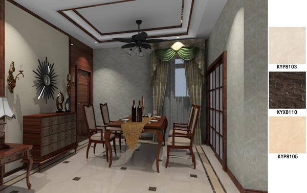 Z6官网瓷砖利用成效：大沥碧桂园·华府01户型装建成效鉴赏