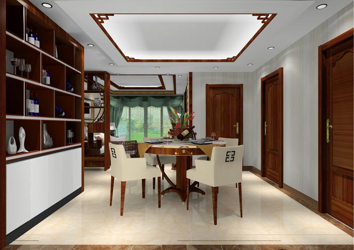 Z6官网家装：井冈山和谐家园安设幼区130㎡中式风格装建鉴赏