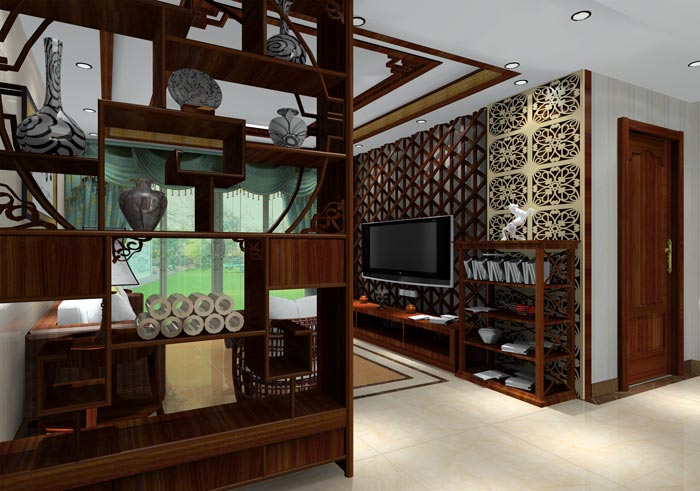 Z6官网家装：井冈山和谐家园安设幼区130㎡中式风格装建鉴赏