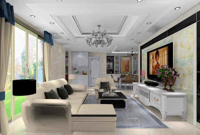 Z6官网家装：井冈山和谐家园安设幼区130㎡简欧风格装建鉴赏