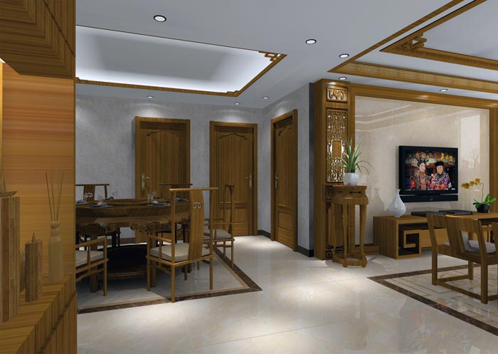 Z6官网家装：井冈山和谐家园安设幼区130㎡中式风格装建鉴赏