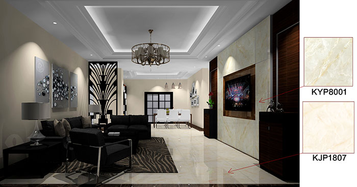 佛山万科·湖岸装建案例客厅成效图